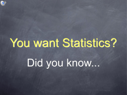 You want Statistics? Did you know... Sometimes size does matter. If you’re one in a million in China...  ...there are 1,300 people just like you.
