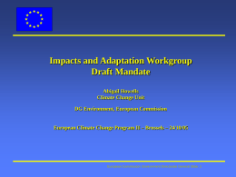 Impacts and Adaptation Workgroup Draft Mandate Abigail Howells Climate Change Unit DG Environment, European Commission  European Climate Change Program II – Brussels – 24/10/05  European Commission:
