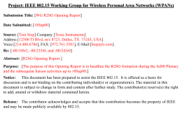 Project: IEEE 802.15 Working Group for Wireless Personal Area Networks (WPANs) September 2000  doc.: IEEE 802.15-00/272r0  Submission Title: [WG R2SG Opening Report] Date Submitted: