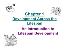 Chapter 1 Development Across the Lifespan An Introduction to Lifespan Development What is lifespan development?? • The field of study that examines the patterns of growth,