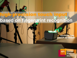 high-precision touch input based on fingerprint recognition  christian holz patrick baudisch fachgebiet human-computer interaction.
