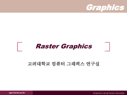 Graphics  Raster Graphics 고려대학교 컴퓨터 그래픽스 연구실  cgvr.korea.ac.kr  Graphics Lab @ Korea University Contents   Display Hardware     How are imaging system organized  Output Primitives     How are images display?  Raster Graphics.