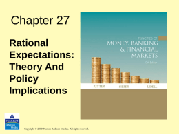 Chapter 27 Rational Expectations: Theory And Policy Implications  Copyright © 2009 Pearson Addison-Wesley. All rights reserved.