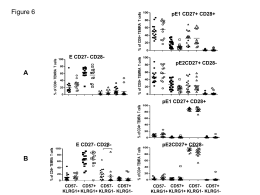 400  % of CD8+ TEMRA T cells % of CD8+ TEMRA T cells  E CD27- CD28-  % of CD4+ TEMRA T cells  A  % of CD4+