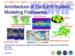 NSF NCAR / NASA GSFC / DOE LANL ANL / NOAA NCEP GFDL / MIT / U MICH  Architecture of the.