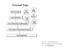 Source: NHI course on Travel Demand Forecasting, Ch. 8 (152054A) Objectives • Define external trip purposes • Identify the trip distribution inputs for each external.