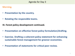 Agenda for Day 3 Morning.  &bull; Presentation by the country. &bull; Rotating the responsible teams.  III.