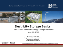 Photos placed in horizontal position with even amount of white space between photos and header  Electricity Storage Basics New Mexico Renewable Energy Storage Task.