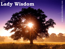 www.kevinhinckley.com  Lady Wisdom Hebrew Female Nouns Wisdom Wisdom crieth without; she uttereth her voice in the streets (Proverbs 1:21) Understanding Doth not wisdom cry? And understanding put forth.