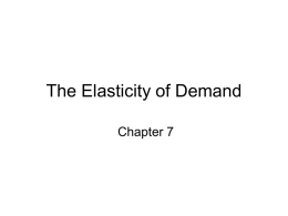 The Elasticity of Demand Chapter 7 The Concept of Elasticity • Elasticity is a measure of the responsiveness of one variable to another. •