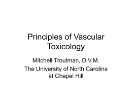 Principles of Vascular Toxicology Mitchell Troutman, D.V.M. The University of North Carolina at Chapel Hill.