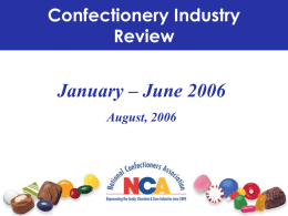 Confectionery Industry Review  January – June 2006 August, 2006 USA Market  2006 First Six Months Retail Performance.
