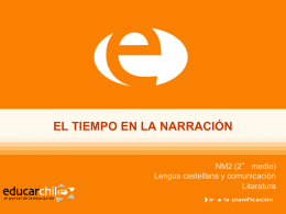 EL TIEMPO EN LA NARRACIÓN  NM2 (2° medio) Lengua castellana y comunicación Literatura.