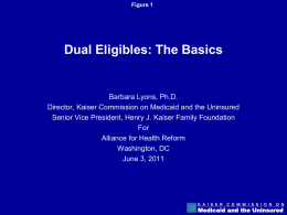 Figure 1  Dual Eligibles: The Basics  Barbara Lyons, Ph.D. Director, Kaiser Commission on Medicaid and the Uninsured Senior Vice President, Henry J.
