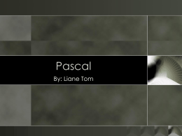 Pascal By: Liane Tom Outline o Background o Data types and Syntax o Procedures and Functions o Advantages o Disadvantages.