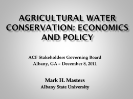 ACF Stakeholders Governing Board Albany, GA – December 8, 2011  Mark H.