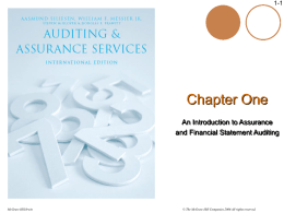 1-1  Chapter One An Introduction to Assurance and Financial Statement Auditing  McGraw-Hill/Irwin  &copy; The McGraw-Hill Companies.2006 All rights reserved.
