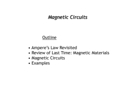 Magnetic Circuits  Outline • Ampere’s Law Revisited • Review of Last Time: Magnetic Materials • Magnetic Circuits • Examples.