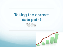 Taking the correct data path! Math Alliance February 21 Reflecting on the process of helping students develop a statistical question  Number Off 1-5  Letter.