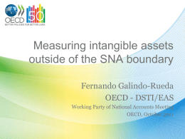 Measuring intangible assets outside of the SNA boundary Fernando Galindo-Rueda OECD - DSTI/EAS Working Party of National Accounts Meeting OECD, October 2011