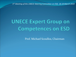 5th Meeting of the UNECE Steering Committee on ESD, 18-19 March 2010  Prof.