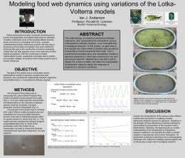 Modeling food web dynamics using variations of the LotkaVolterra models Ian J.