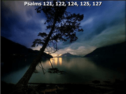 Psalms 121, 122, 124, 125, 127 “The songs may have been “Pilgrim Psalms” sung by those who were “going up” to.