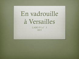 En vadrouille à Versailles LABO 5e1 n°3 Séance 1  Le Bourgeois Gentilhomme dans les jardins du  château de Versailles.