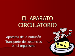 EL APARATO CIRCULATORIO Aparatos de la nutrición Transporte de sustancias en el organismo Funciones y Composición de la sangre 1,2 Funciones de la sangre  Transportar nutrientes y oxígeno a.