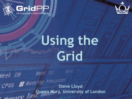 Using the Grid Steve Lloyd  Steve Lloyd Queen Mary, University of London GridPP13 Durham July 2005  Slide 1