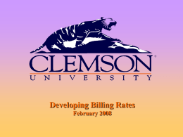 Developing Billing Rates February 2008 Who Needs A Billing Rate? Service Centers: An operating unit that provides goods or services that are 1recurring,