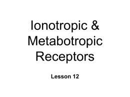 Ionotropic & Metabotropic Receptors Lesson 12 Membrane Proteins: Ionophores Ion Channels  Non-gated  always open  Gated  chemically-gated  electrically-gated  mechanically-gated ~ 