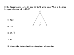 In the figure below, AB  AC and BC is 10 units long.