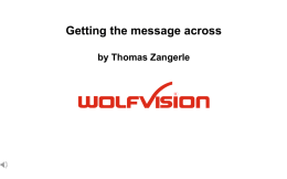 Getting the message across by Thomas Zangerle  R Agenda • • • •  Powerpoint – the dominating presentation tool I will show you some fancy facts&figures We‘ll explore a.