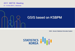 GSIS based on KSBPM  GSIS : Generic Statistical Information System Ⅰ  Overview  Ⅱ  Establishment of KSBPM  Ⅲ  System Development  Ⅳ  Plans.