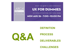 DEFINITION  Q&A  PROCESS DELIVERABLES CHALLENGES Chris Chandler Senior Director UX at Fandango  Lynn Boyden Information Architect at USC Information Technology Services  Jose Caballer Chief Education Officer of The Skool  Lara Fedoroff Founder, UX-radio, Inc.