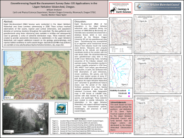 Georeferencing Rapid Bio-Assessment Survey Data: GIS Applications in the Upper Nehalem Watershed, Oregon. William Vreeland Earth and Physical Sciences Department, Western Oregon University,