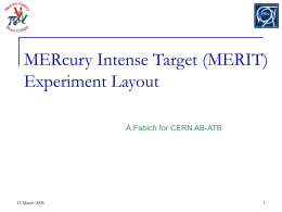 MERcury Intense Target (MERIT) Experiment Layout A.Fabich for CERN AB-ATB  13 March 2006