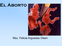 El Aborto  Msc. Felicia Arguedas Olsen ABORTO • El aborto es la expulsión del feto durante los primeros meses del embarazo y puede ser espontáneo, natural o inducido.