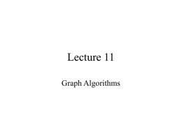 Lecture 11 Graph Algorithms Definitions Graph is a set of vertices V, with edges connecting some of the vertices (edge set E). An edge.