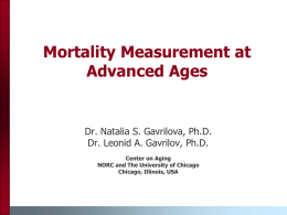 Mortality Measurement at Advanced Ages  Dr. Natalia S. Gavrilova, Ph.D. Dr. Leonid A.