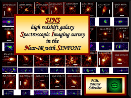 SINS high redshift galaxy Spectroscopic Imaging survey in the Near-IR with SINFONI  N.M. Förster Schreiber SINS SINFONI GTO science program on high redshift galaxies MPE-IR/Submm Group, USM/MPE Group, NOVA.