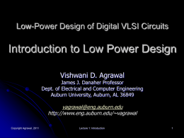 Low-Power Design of Digital VLSI Circuits  Introduction to Low Power Design Vishwani D.