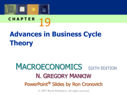 CHAPTER  Advances in Business Cycle Theory  MACROECONOMICS  SIXTH EDITION  N. GREGORY MANKIW PowerPoint® Slides by Ron Cronovich © 2007 Worth Publishers, all rights reserved.