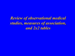 Review of observational medical studies, measures of association, and 2x2 tables Coffee Chronicles   BY MELISSA AUGUST, ANN MARIE BONARDI, VAL CASTRONOVO, MATTHEW  JOE'S BLOWS.