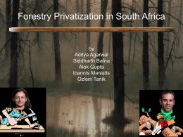 Forestry Privatization in South Africa  by Aditya Agarwal Siddharth Bafna Alok Gupta Ioannis Maniatis Ozlem Tanik.