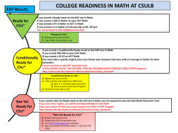 COLLEGE READINESS IN MATH AT CSULB  EAP Results Ready for CSU*  If you scored a Ready result on the EAP test in Math If you.