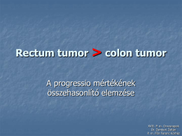 Rectum tumor  > colon tumor  A progressio mértékének összehasonlító elemzése  XVII. P. m. Orvosnapok Dr.