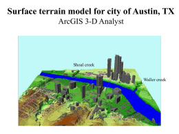 Surface terrain model for city of Austin, TX ArcGIS 3-D Analyst  Shoal creek Waller creek.