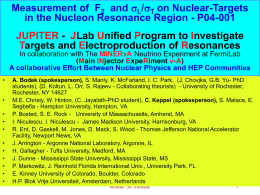 Measurement of F2 and sL/sT on Nuclear-Targets in the Nucleon Resonance Region - P04-001 JUPITER - JLab Unified Program to Investigate Targets and.